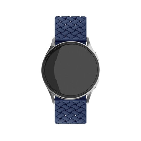 Strap-it Strap-it Bracelet silicone tissé Samsung Galaxy Watch FE (bleu foncé)