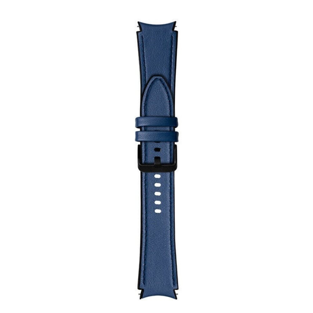 Strap-it Strap-it Bracelet hybride cuir Samsung Galaxy Watch FE (bleu foncé)
