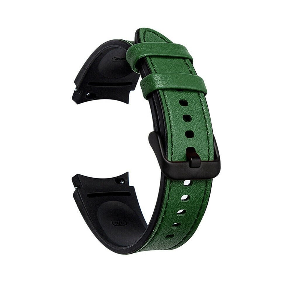 Strap-it Strap-it Bracelet hybride cuir Samsung Galaxy Watch FE (vert)