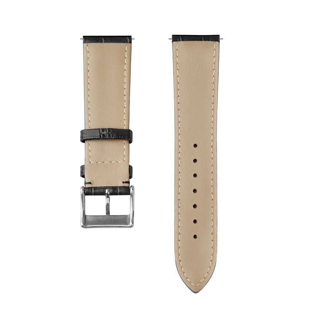 Strap-it Strap-it Bracelet cuir motif crocodile Samsung Galaxy Watch FE (noir)