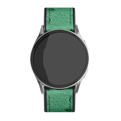 Strap-it Strap-it Bracelet cuir hybride Samsung Galaxy Watch FE (vert)