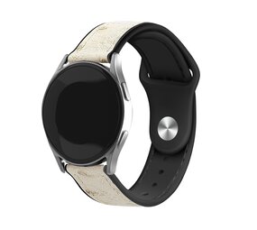 Strap-it Bracelet cuir hybride Samsung Galaxy Watch FE (blanc sable)