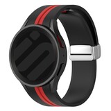 Strap-it Bracelet magnetique sport Samsung Galaxy Watch FE (noir/rouge)