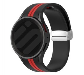 Strap-it Bracelet magnetique sport Samsung Galaxy Watch FE (noir/rouge) Strap-it Bracelet magnetique sport Samsung Galaxy Watch FE (noir/rouge)