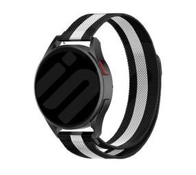 Strap-it Bracelet Milanais Samsung Galaxy Watch FE (noir/blanc)