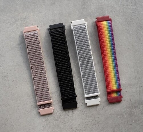 Strap-it Strap-it Bracelet nylon Samsung Galaxy Watch FE (arc en ciel)