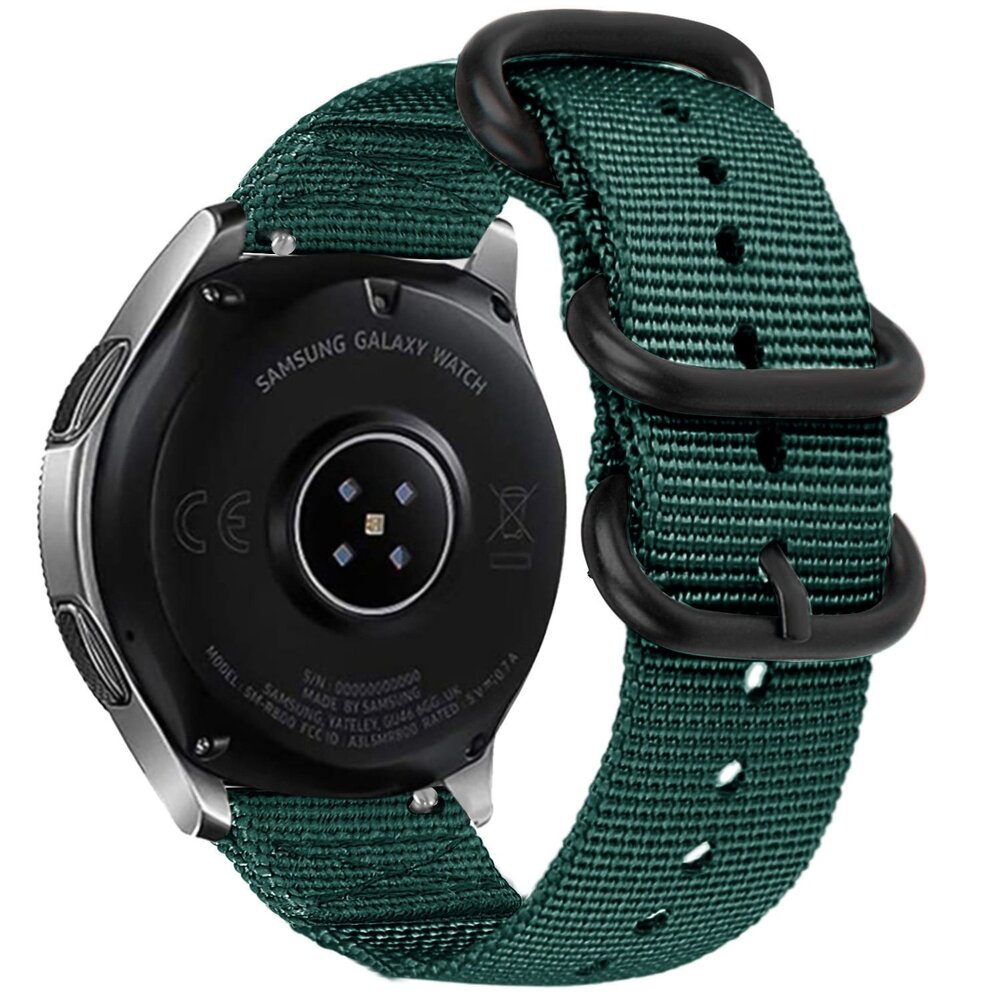 Strap-it Strap-it Bracelet nylon á boucle Samsung Galaxy Watch FE (vert foncé) Strap-it Strap-it Bracelet nylon á boucle Samsung Galaxy Watch FE (vert foncé)