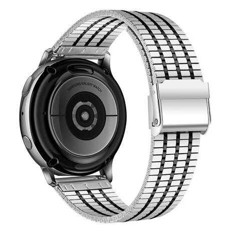 Strap-it Strap-it Bracelet acier luxe Samsung Galaxy Watch FE (argent/noir)