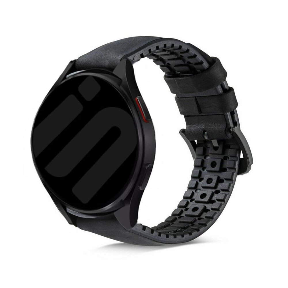 Strap-it Strap-it Bracelet silicone / cuir Samsung Galaxy Watch FE  (noir)