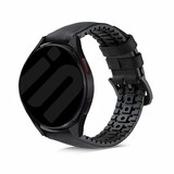 Strap-it Bracelet silicone / cuir Samsung Galaxy Watch FE  (noir)