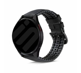 Strap-it Bracelet silicone / cuir Samsung Galaxy Watch FE  (noir)