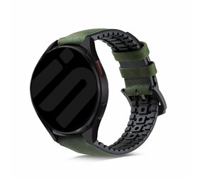 Strap-it Bracelet silicone / cuir Samsung Galaxy Watch FE (vert)