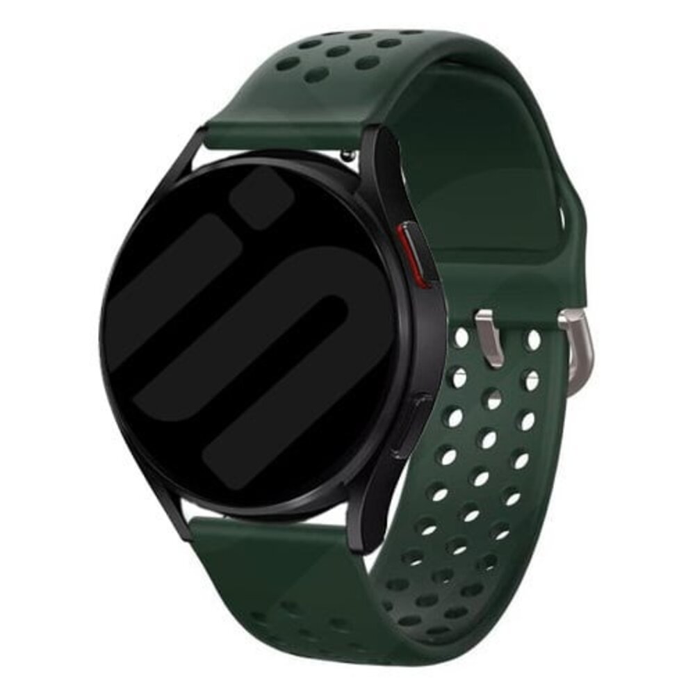 Strap-it Strap-it Bracelet silicone avec trous Samsung Galaxy Watch FE (armée verte)