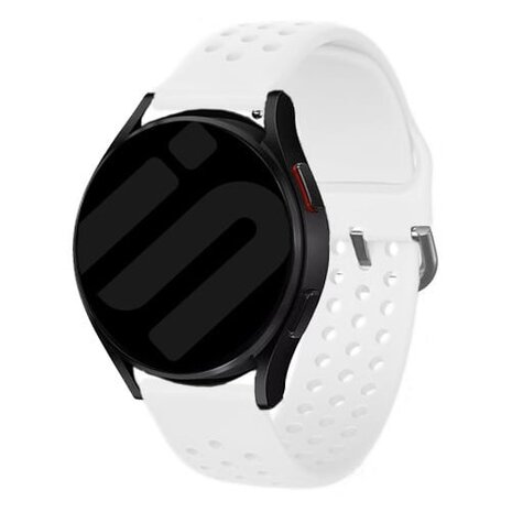 Strap-it Strap-it Bracelet silicone avec trous Samsung Galaxy Watch FE (blanc)