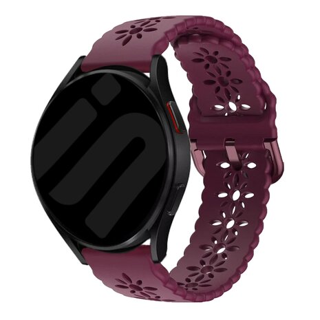 Strap-it Strap-it Bracelet silicone avec motif Samsung Galaxy Watch FE (vin rouge)
