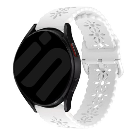 Strap-it Strap-it Bracelet silicone avec motif Samsung Galaxy Watch FE (blanc)