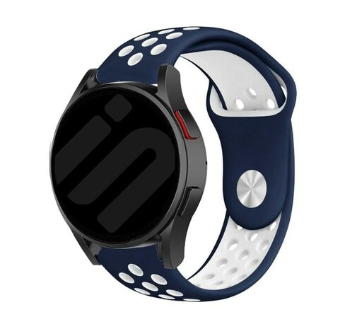 Strap-it Strap-it Bracelet sport Samsung Galaxy Watch FE (bleu/blanc)