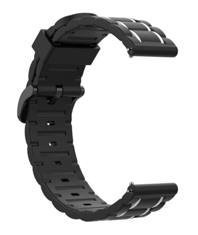 Strap-it Strap-it Bracelet sport avec boucle Samsung Galaxy Watch FE (noir/blanc)