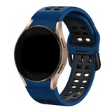 Strap-it Bracelet sport carré Samsung Galaxy Watch FE (bleu foncé/noir)