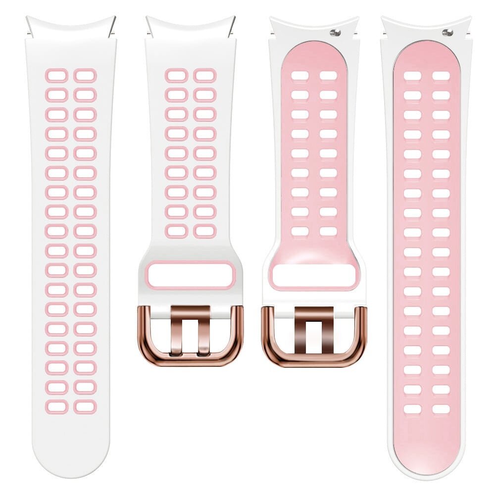 Strap-it Strap-it Bracelet sport carré Samsung Galaxy Watch FE (blanc/rose)