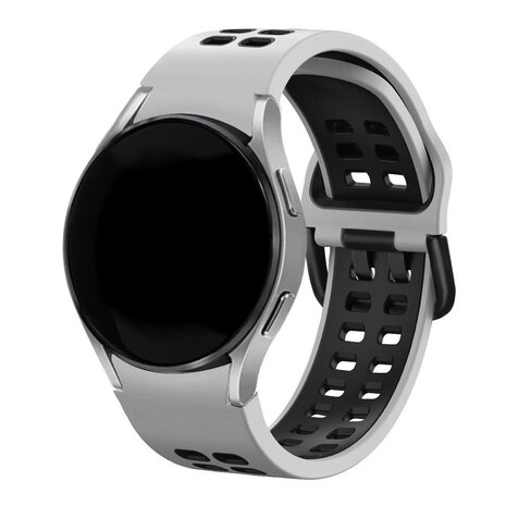 Strap-it Strap-it Bracelet sport carré Samsung Galaxy Watch FE (blanc/noir)