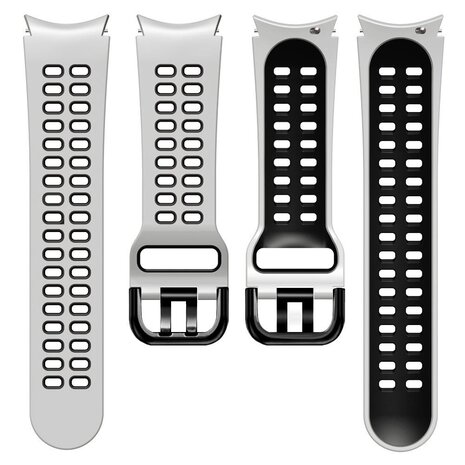 Strap-it Strap-it Bracelet sport carré Samsung Galaxy Watch FE (blanc/noir)