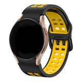 Strap-it Bracelet sport carré Samsung Galaxy Watch FE (noir/jaune)