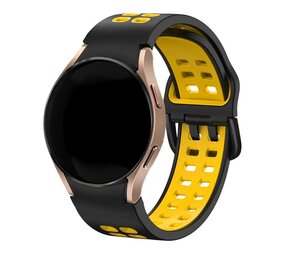 Strap-it Bracelet sport carré Samsung Galaxy Watch FE (noir/jaune)