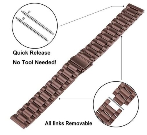 Strap-it Strap-it Bracelet acier Samsung Galaxy Watch FE (bronze-marron)