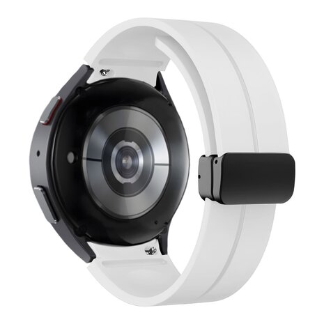 Bandz Bandz Bracelet silicone avec D-buckle Samsung Galaxy Watch FE (blanc)