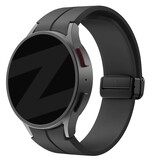 Bandz Bandz Bracelet silicone avec D-buckle Samsung Galaxy Watch FE (noir)
