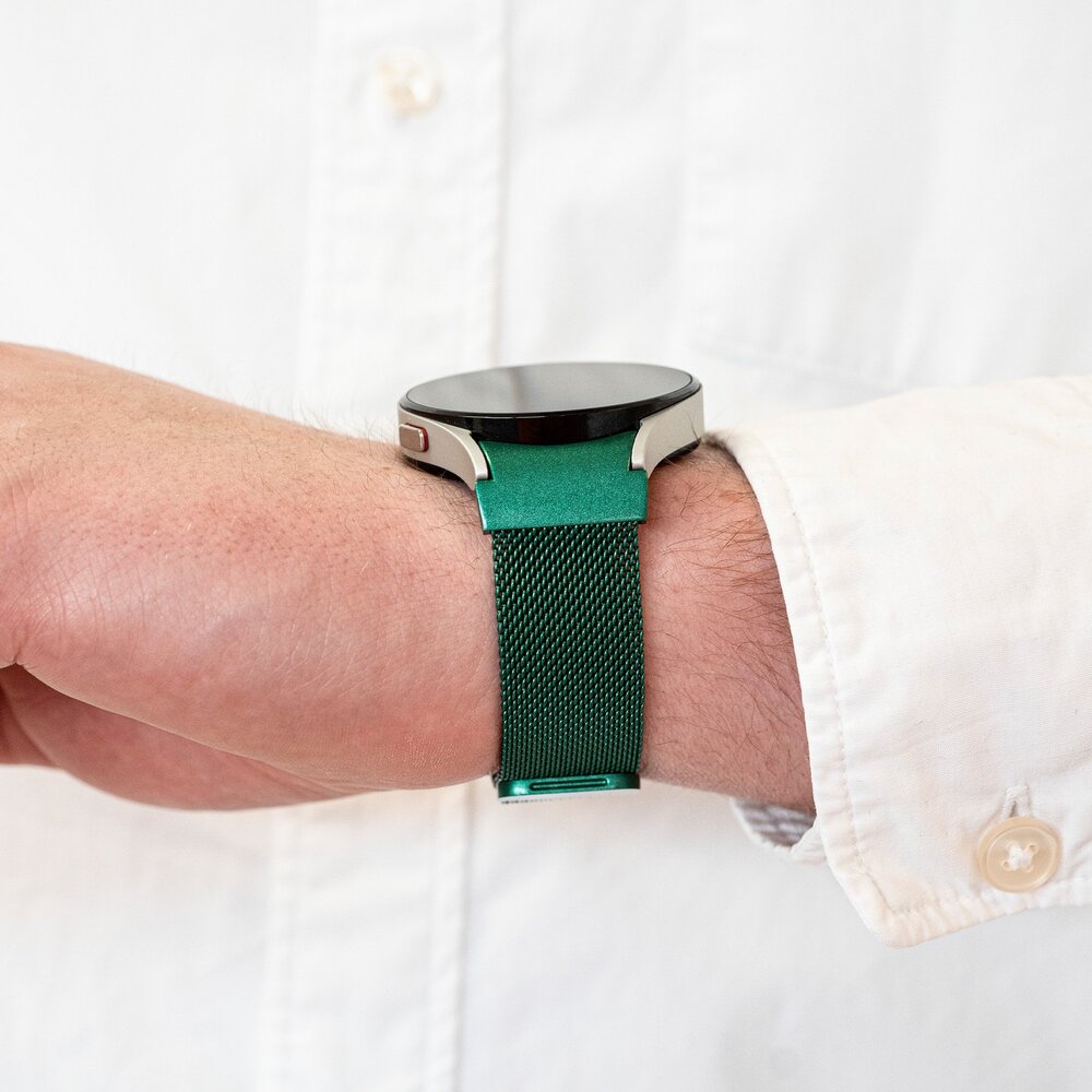 Strap-it Strap-it Bracelet Milanais 'One push' Samsung Galaxy Watch FE (vert) Strap-it Strap-it Bracelet Milanais 'One push' Samsung Galaxy Watch FE (vert)