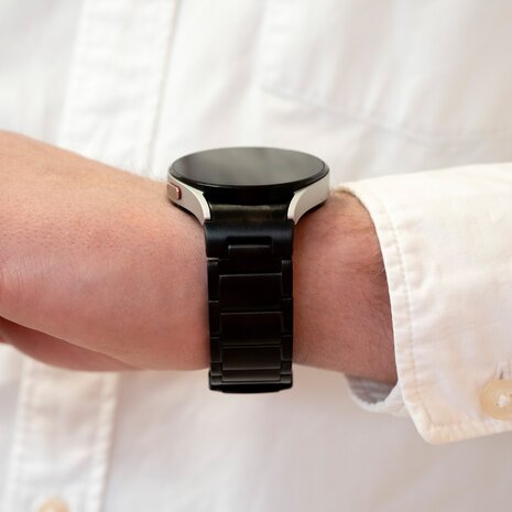 Strap-it Strap-it Bracelet titane 'One push' Samsung Galaxy Watch FE (noir)