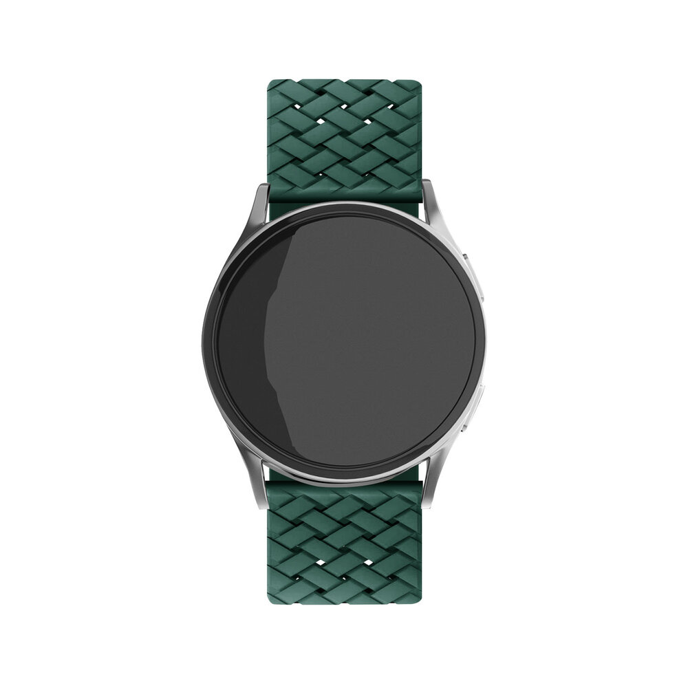 Strap-it Strap-it Bracelet silicone tissé Samsung Galaxy Watch 7 - 40mm (vert foncé)