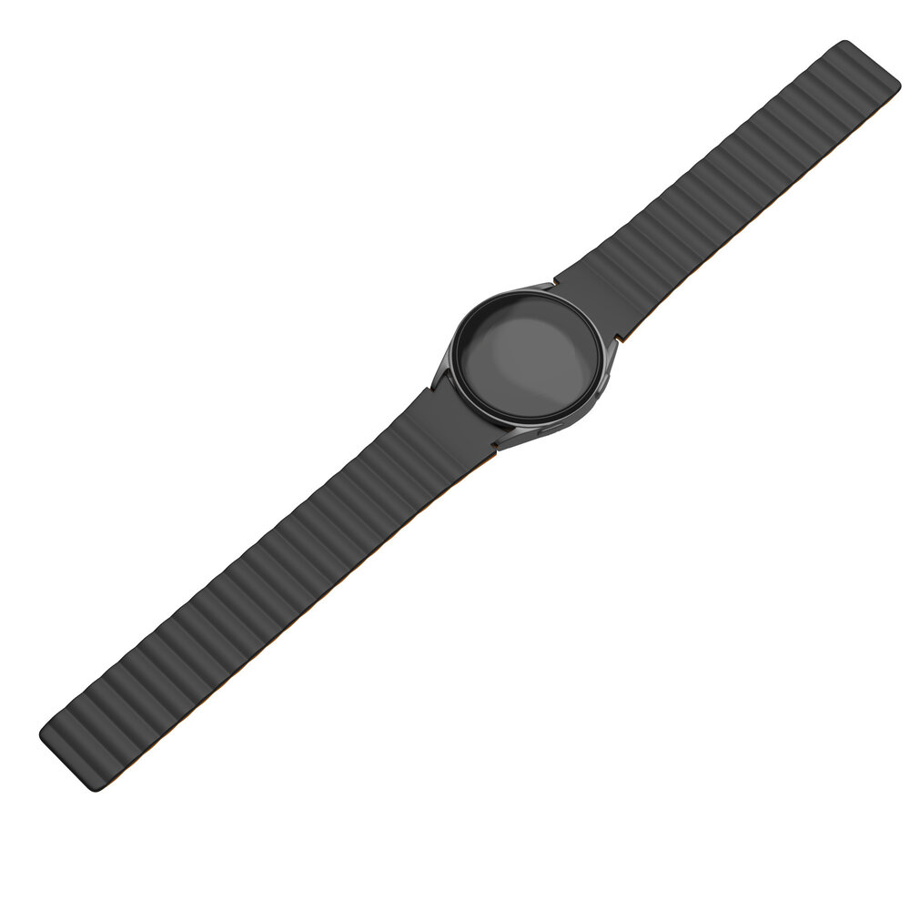 Strap-it Strap-it Bracelet silicone magnétique Samsung Galaxy Watch 7 - 40mm (noir/orange)