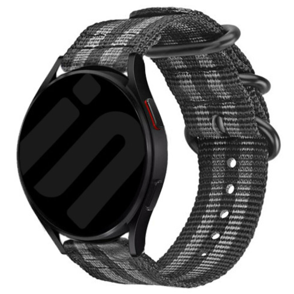 Strap-it Strap-it Bracelet nylon á boucle Samsung Galaxy Watch 7 - 40mm (noir/gris)