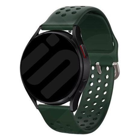 Strap-it Strap-it Bracelet silicone avec trous Samsung Galaxy Watch 7 - 40mm (vert armée)