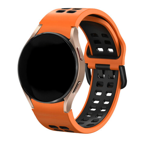 Strap-it Strap-it Bracelet sport carré Samsung Galaxy Watch 7 - 40mm (orange/noir)