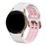 Strap-it Bracelet sport carré Samsung Galaxy Watch 7 - 40mm (blanc/rose) Strap-it Bracelet sport carré Samsung Galaxy Watch 7 - 40mm (blanc/rose)