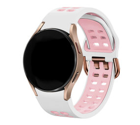 Strap-it Bracelet sport carré Samsung Galaxy Watch 7 - 40mm (blanc/rose)