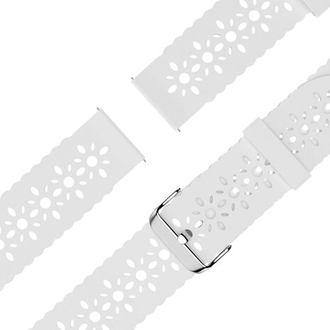 Bandz Bandz Bracelet silicone avec motif floral Samsung Galaxy Watch 7 - 40mm (blanc)