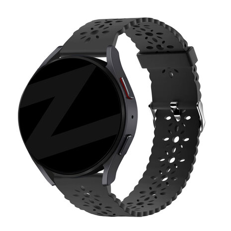 Bandz Bandz Bracelet silicone avec motif floral Samsung Galaxy Watch 7 - 40mm (noir)