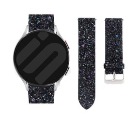 Strap-it Bracelet cuir á paillettes Samsung Galaxy Watch 7 - 44mm (noir)