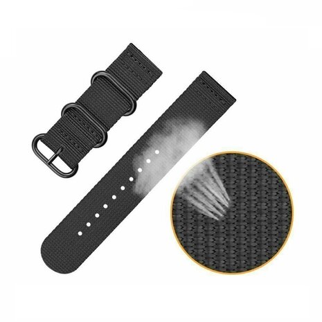Strap-it Strap-it Bracelet nylon á boucle Samsung Galaxy Watch 7 - 44mm (noir)