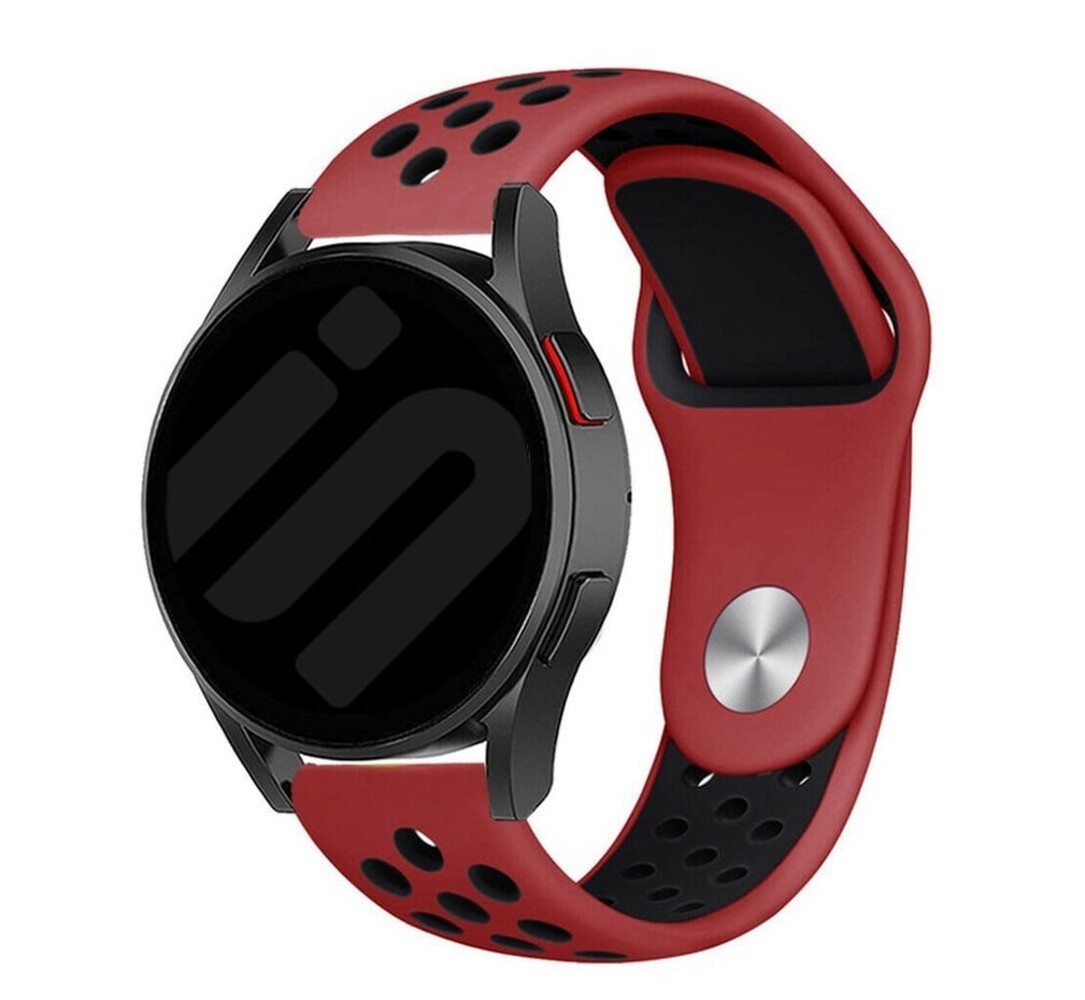 Strap-it Strap-it Bracelet sport Samsung Galaxy Watch 7 - 44mm (rouge/noir) Strap-it Strap-it Bracelet sport Samsung Galaxy Watch 7 - 44mm (rouge/noir)