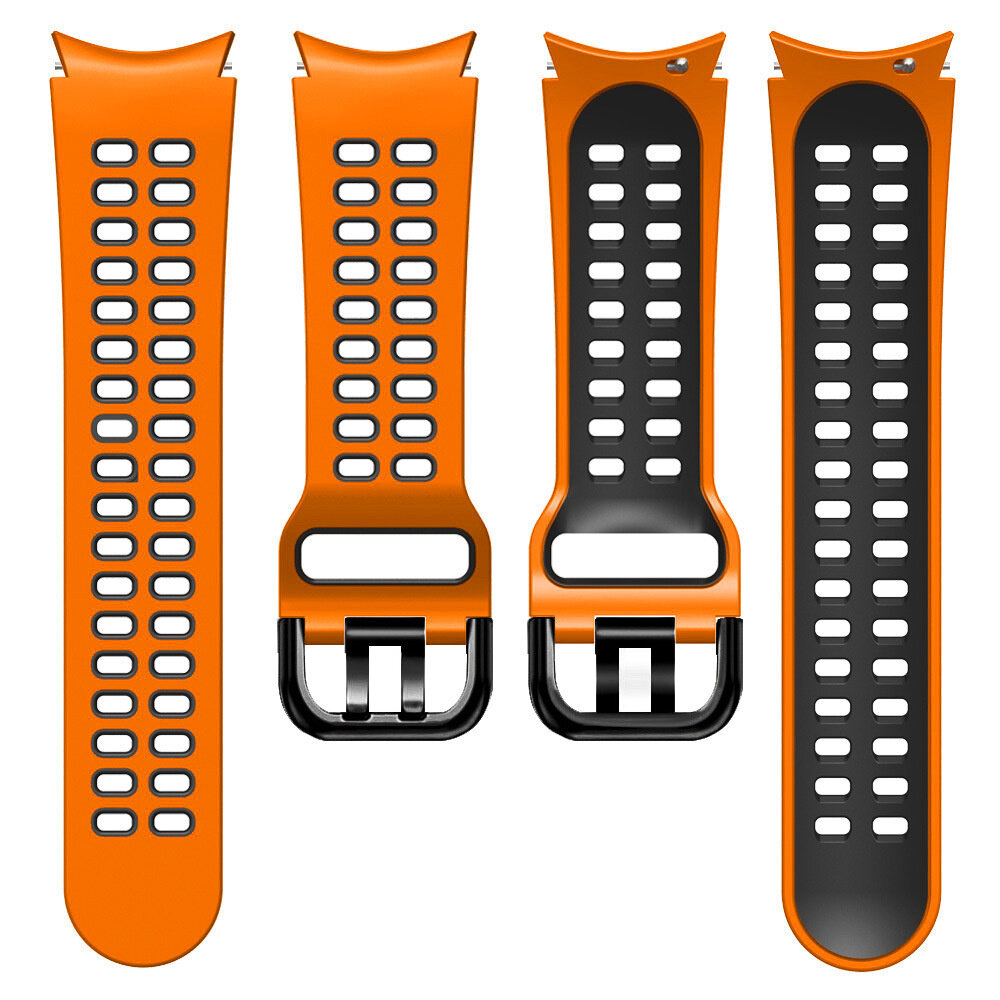Strap-it Strap-it Bracelet sport carré Samsung Galaxy Watch 7 - 44mm (orange/noir)