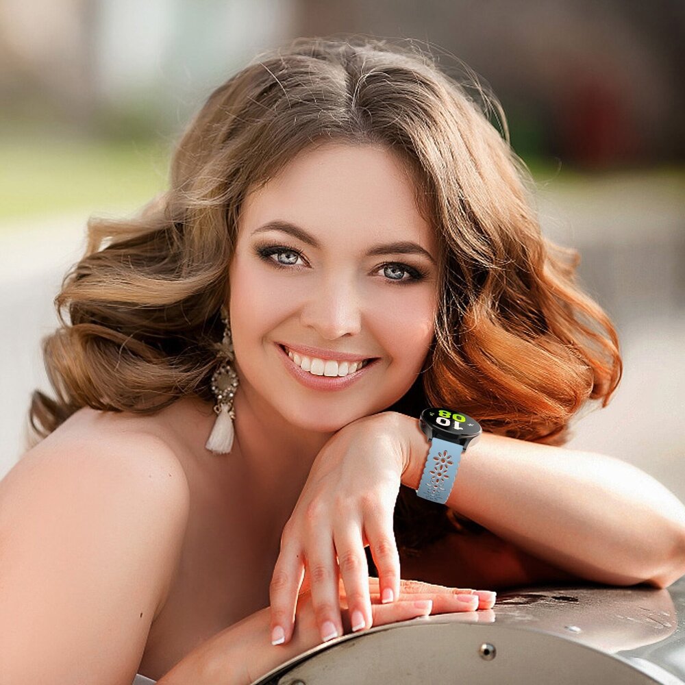 Strap-it Strap-it Bracelet silicone avec motif Samsung Galaxy Watch 7 - 44mm (bleu clair/blanc)