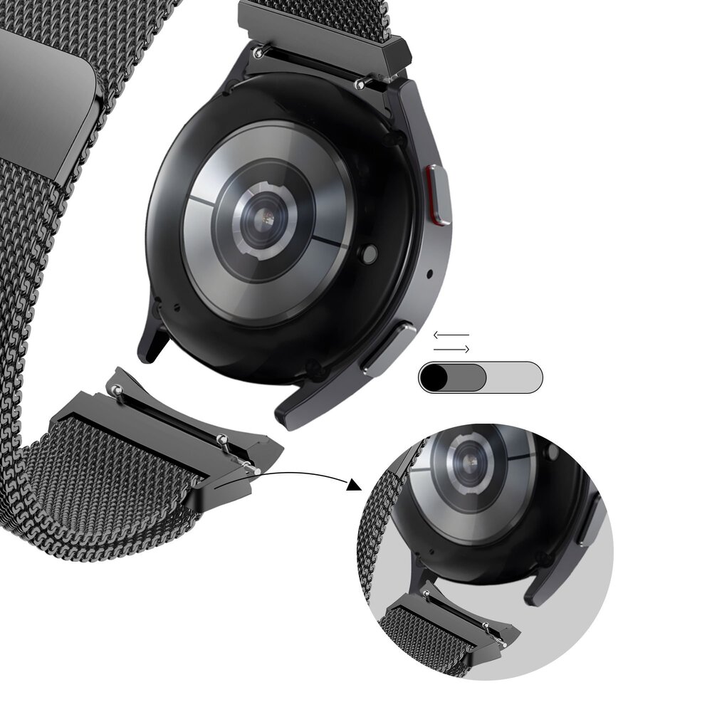 Bandz Bandz Bracelet Milanais Loop Samsung Galaxy Watch 7 - 44mm (noir) Bandz Bandz Bracelet Milanais Loop Samsung Galaxy Watch 7 - 44mm (noir)