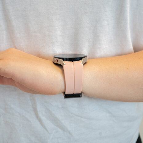 Bandz Bandz Bracelet silicone avec D-Buckle Samsung Galaxy Watch 7 - 44mm (rose)