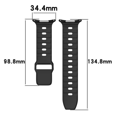 Strap-it Strap-it Bracelet silicone robuste Samsung Galaxy Watch Ultra (noir)